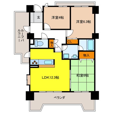 ライオンズマンション加納城東の物件間取画像